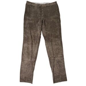Canali Mens 36x35 Brown Stretch Corduroy Dress Pants Slacks Made in Italy Casual